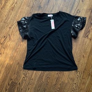 C + D + M collection sequin sleeve top - large